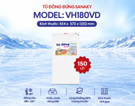 Tủ Đông Sanaky 150 Lít VH-180VD 0