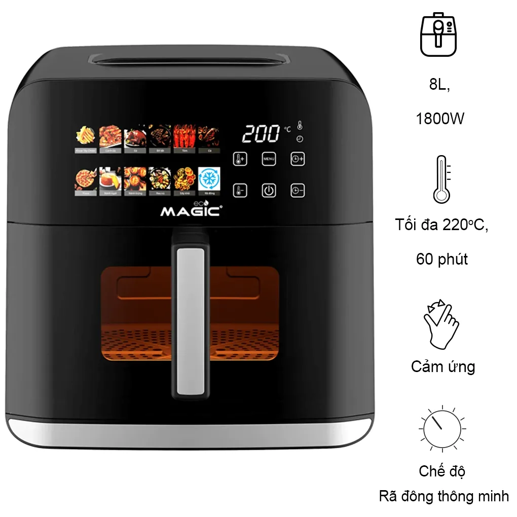 Nồi Chi&ecirc;n Kh&ocirc;ng Dầu AC-162 8 L&iacute;t