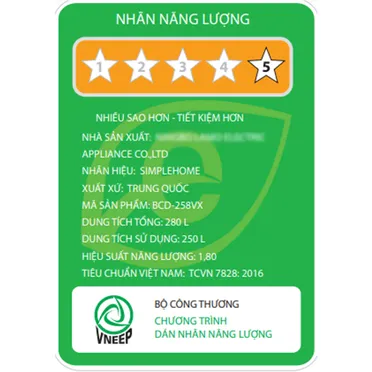 Tủ Lạnh Simplehome 280 Lít BCD-258VX Phong Cách Retro Màu Kem Ngăn Đá Dưới 1