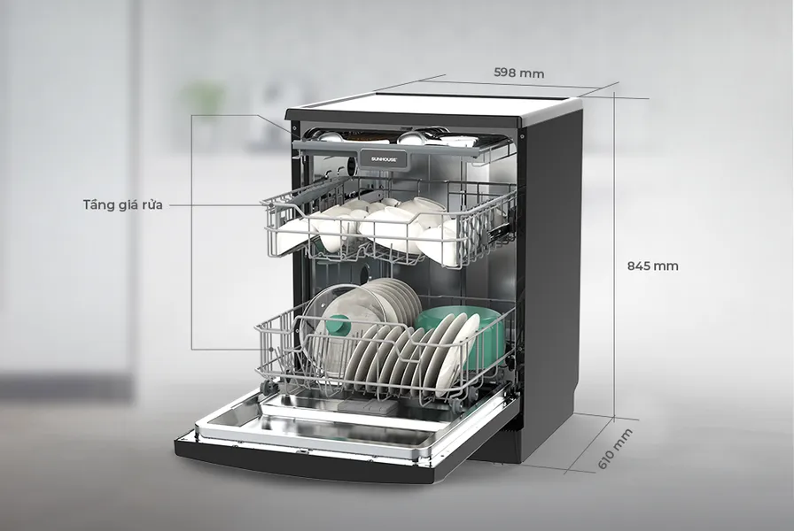 Máy Rửa Bát Sunhouse SHB8014SMB