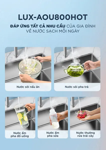 Máy Lọc Nước Đặt Gầm Công Suất Lớn A. O. Smith ROSS™ LUX-AOU800HOT