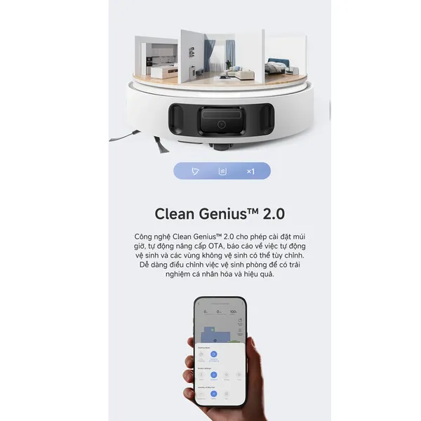 Robot Hút Bụi Lau Nhà Mova E30 Ultra