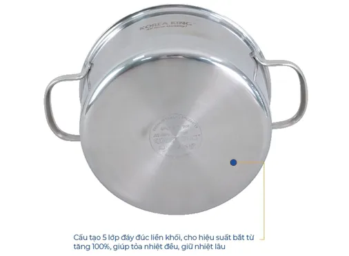 Nồi Inox 5 Lớp Đáy Liền Korea King KP-18S5PLY 2 Lít 5