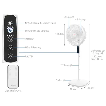 Quạt Đứng Tefal Turbo Silence Plus VH689690 - Trắng Cánh Trắng 11