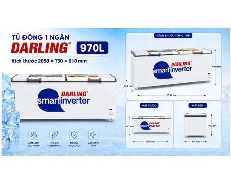 Tủ Đông Darling Inverter 970 Lít DMF-9779ASI 0