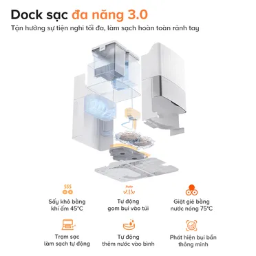 Robot Hút Bụi Lau Nhà Roborock Q Revo 5V1 Đen 8
