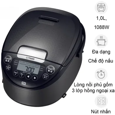 Nồi Cơm Điện Cao Tần Tiger JPW-G10W 1.0 Lít - Nhật Bản