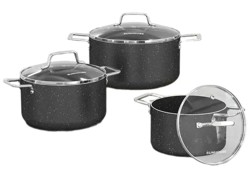 Bộ Nồi Siêu Bền Đá Đáy Từ Sunhouse SHG7878MB