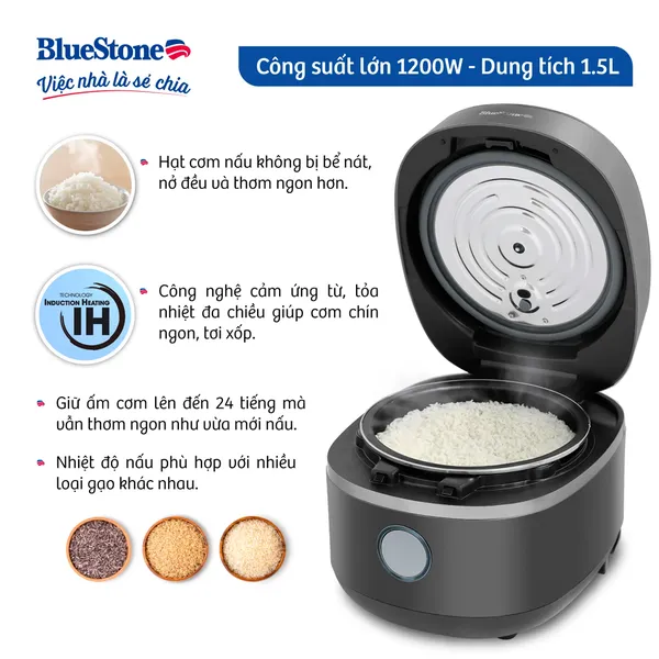 Nồi Cơm Điện Tử Cao Tần Bluestone RCB-5991 1.5 Lít