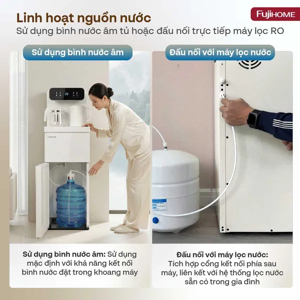 Cây Nước Nóng Lạnh Kết Hợp Bàn Pha Trà Cafe Fujihome TB237N