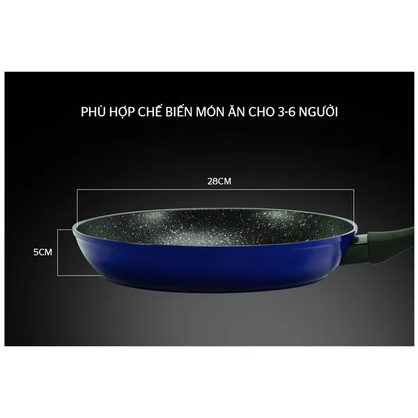 Chảo Đá Hoa Cương Đáy Từ Sunhouse SFP28B