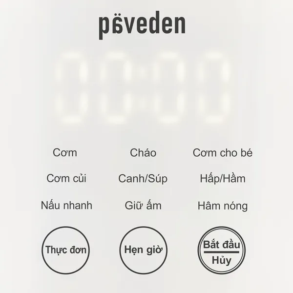 Nồi Cơm Điện Tử Paveden PR-1255SW 1.2 Lít