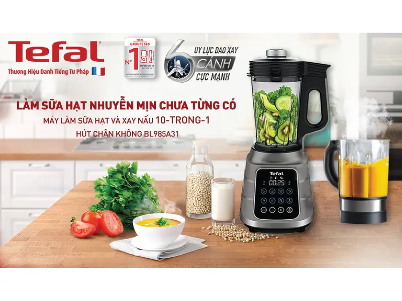 Máy Xay Sinh Tố Và Làm Sữa Hạt Đa Năng Tefal UBB BL985A31 - 1300W