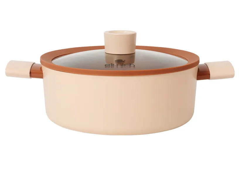 Bộ Nồi Chống Dính Ceramic Elmich Mocha EL5243MC04 Size 18,20,24, Quánh 16cm
