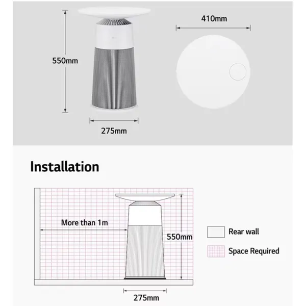 Máy Lọc Không Khí LG PuriCare Aero Furniture AS20GPWU0 - Màu Trắng