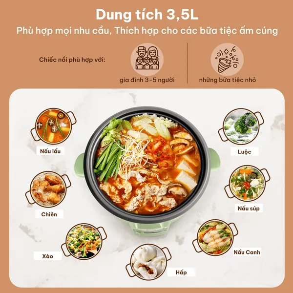 Nồi Lẩu Điện Comet CM7739 3.5 Lít