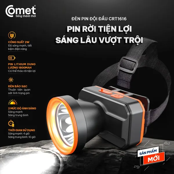 Đèn Pin Đội Đầu Comet CRT1616 2W