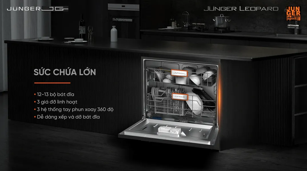 Máy Rửa Bát Junger Leopard DWJ-136-VG - Xuất Xứ Thái Lan
