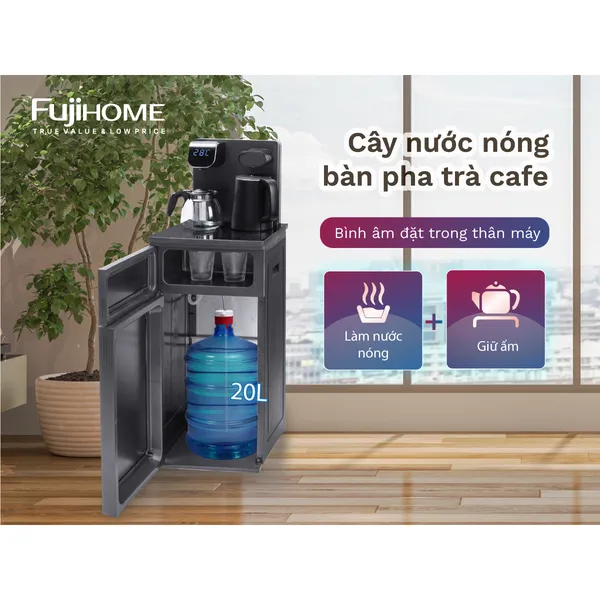 Cây Nước Làm Nóng Bình Âm Kết Hợp Bàn Pha Trà Cafe Fujihome TB110E-H