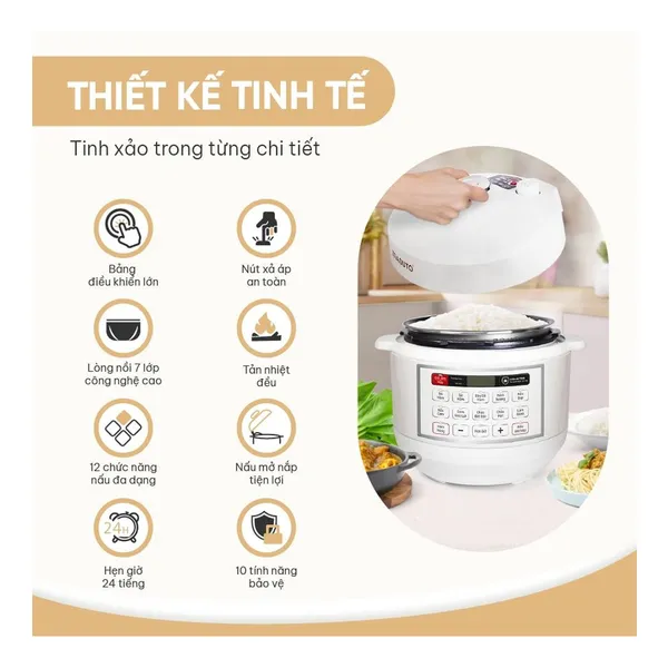 Nồi Cơm Áp Suất Masuto MSPC05 5.0 Lít