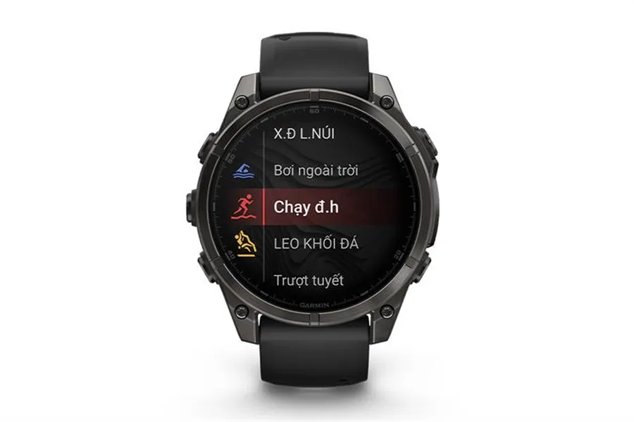 Garmin Fenix 8 Sapphire 47mm Viền Titanium Dây Silicone