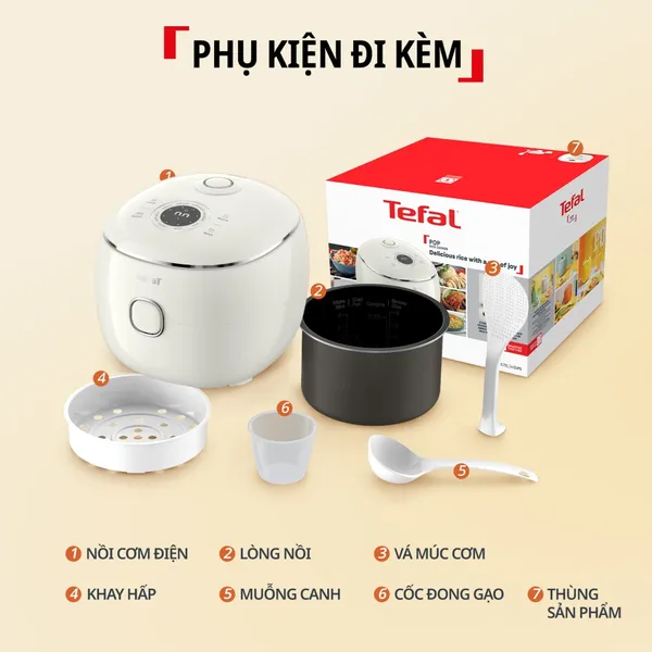 Nồi Cơm Điện Tử Mini Tefal Pop RK535AY0