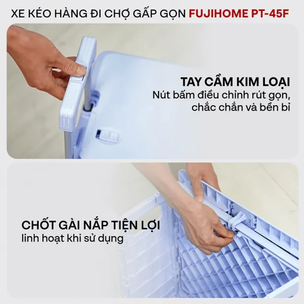 Xe Kéo Hàng Đi Chợ Rút Gọn Fujihome PT-45F