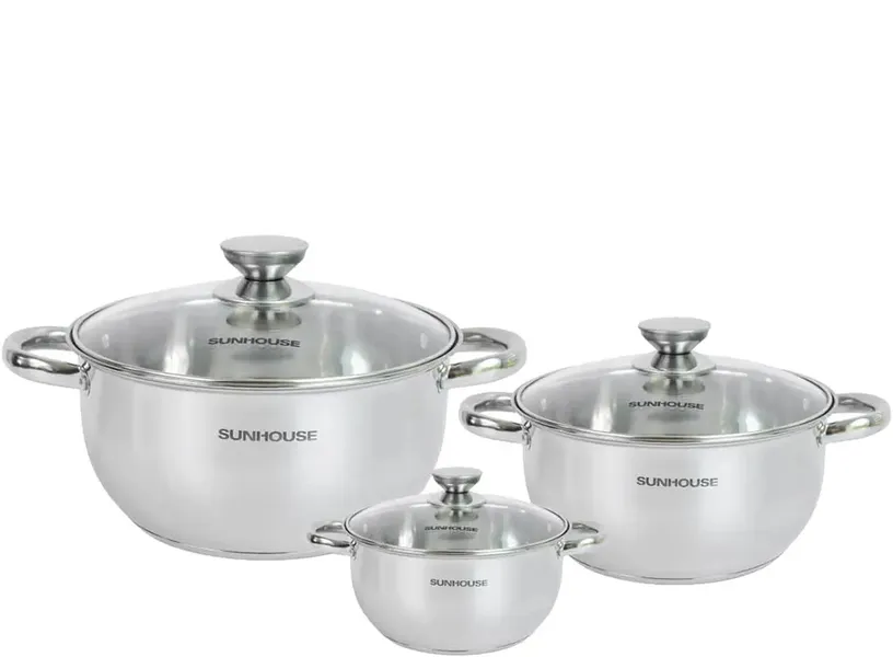 Bộ nồi inox 3 đáy Sunhouse SH334 16-20–24 cm