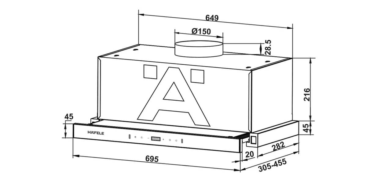 Máy Hút Mùi Âm Tủ Hafele HC-H7034TB (538.86.099)