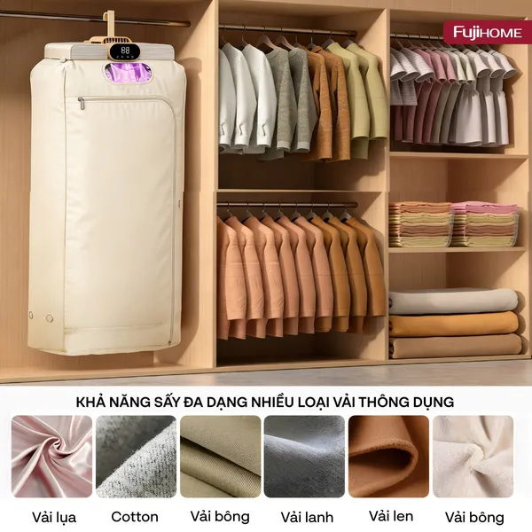 Máy Sấy Quần Áo Và Khử Trùng UV Gấp Gọn Fujihome FCD16