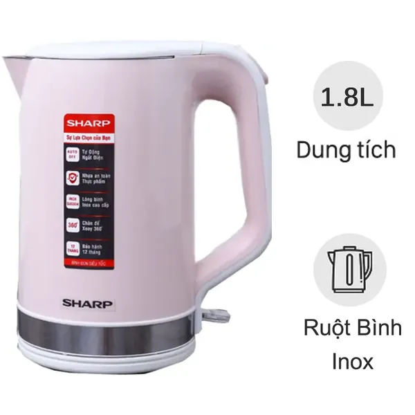 Bình đun siêu tốc Sharp EKJ-18VP-PK