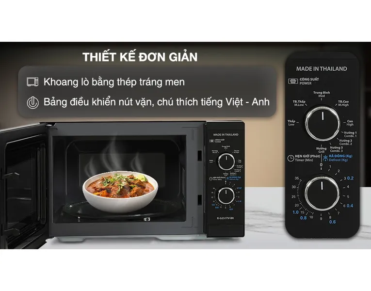 Lò Vi Sóng Có Nướng Sharp R-G251TV-BK 25 Lít - Xuất Xứ Thái Lan