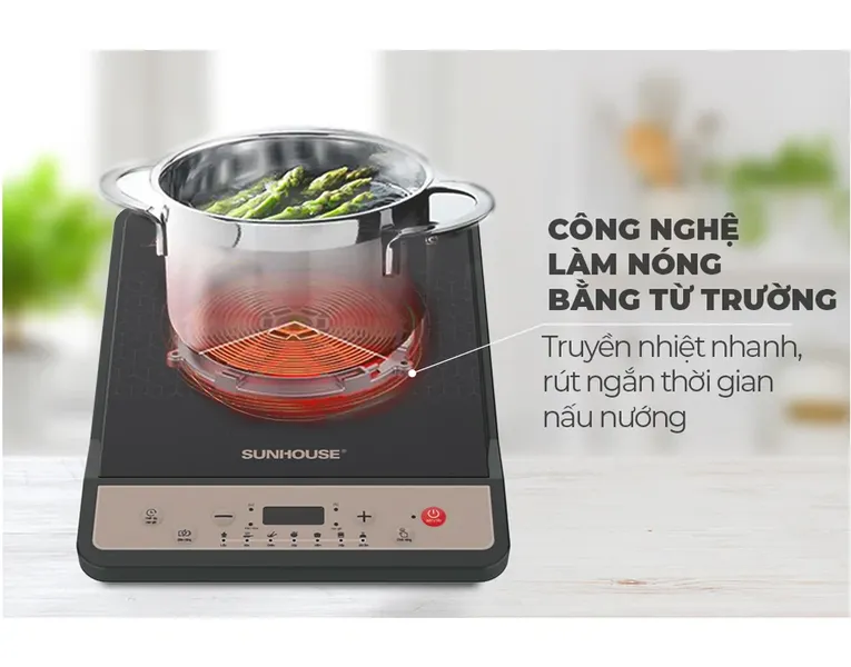 Bếp từ đơn Sunhouse SHD6160 1800W (Tặng Kèm Nồi)