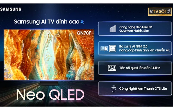 Smart AI Tivi Samsung Mini LED 4K 65 Inch QA65QN70F