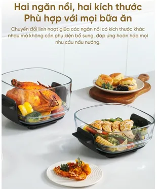 Nồi Chiên Không Dầu 2 Lòng Nồi Dreame Tasti PT60 8