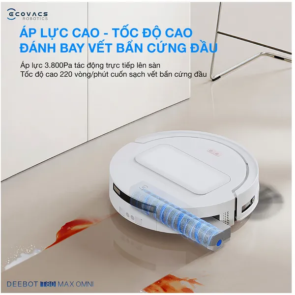 Robot Hút Bụi Lau Nhà Ecovacs T80 Max Omni White