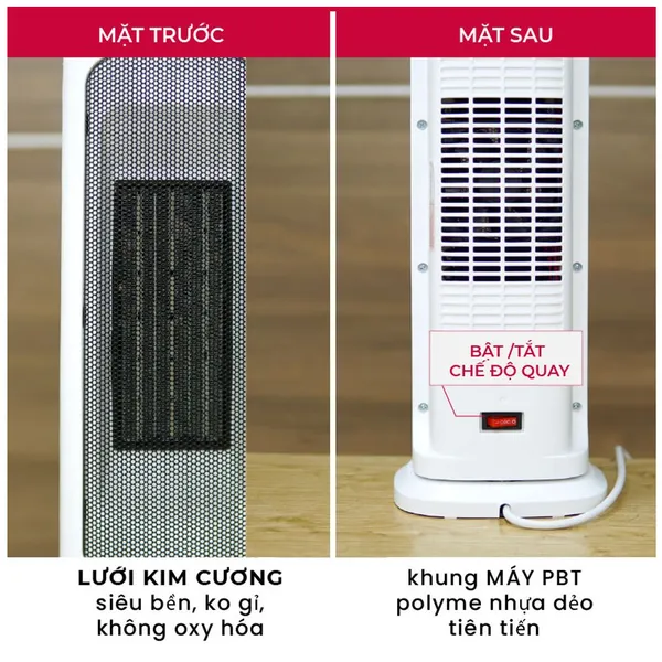Quạt Sưởi Gốm Để Bàn Fujihome FH1000