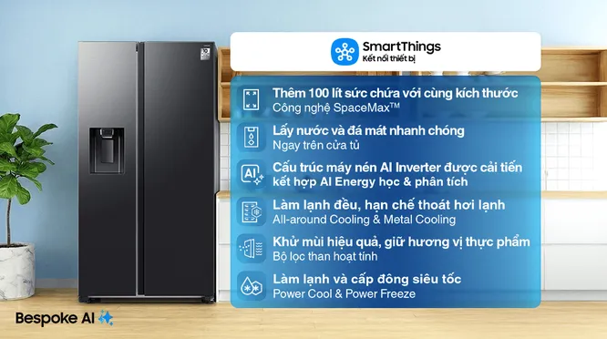 Tủ Lạnh Samsung Inverter 635 Lít RS70F65K2FSV