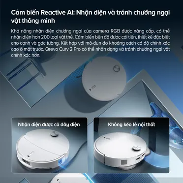 Robot Hút Bụi Roborock Curv 2 Pro Màu Trắng 14
