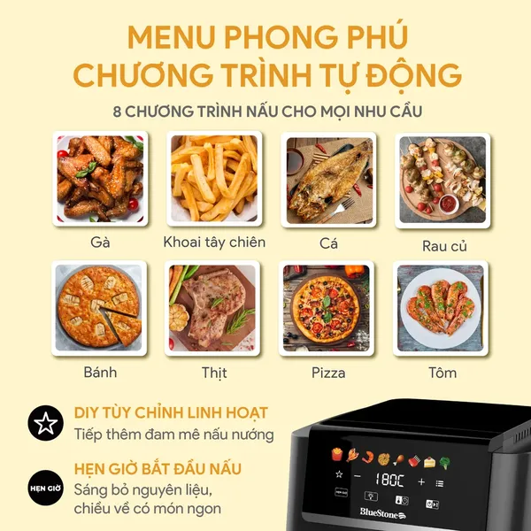 Nồi Chiên Không Dầu BlueStone AFB-5851 6.5 Lít