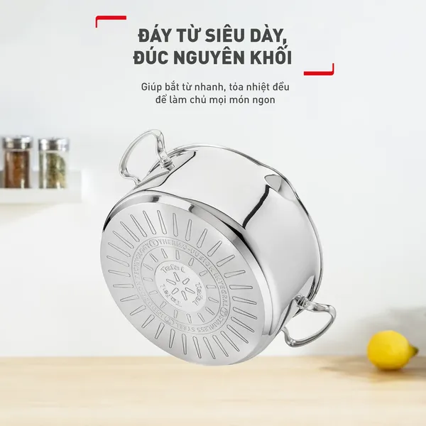 Bộ 5 Nồi Inox Cao Cấp Tefal Duetto Plus, Gồm Quánh 16cm/Nồi 18cm/Nồi 20/Nồi 22cm/Nồi 24cm
