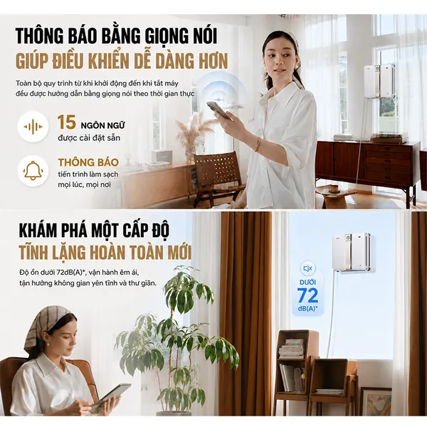 Robot Hút Bụi Lau Kính Mova N1 EU - Màu Đen