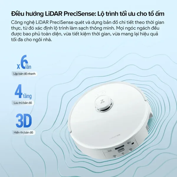 Robot Hút Bụi Roborock Curv 2 Flow Màu Trắng