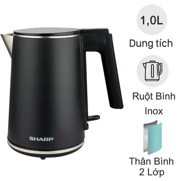 Bình đun siêu tốc 1 lít Sharp EKJ-10DVPS-BK