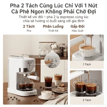 Máy Pha Cà Phê Espresso Simplus KFJH014WH01 1
