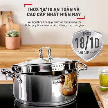 Bộ 5 Nồi Inox Cao Cấp Tefal Duetto Plus, Gồm Quánh 16cm/Nồi 18cm/Nồi 20/Nồi 22cm/Nồi 24cm 1