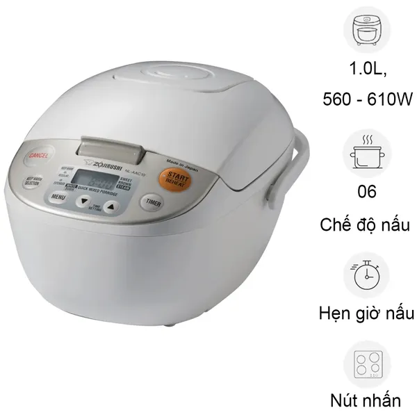Nồi Cơm Điện Zojirushi NL-AAQ10 1.0 Lít - Xuất Xứ Nhật Bản