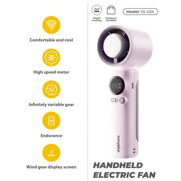 Quạt Cầm Tay Có Sò Lạnh Simplehome SS-026 Màu Tím 5