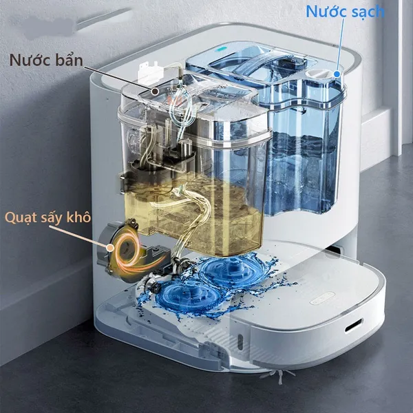 Robot Hút Bụi Lau Nhà, Tự Giặt Giẻ Lau Dreame W10