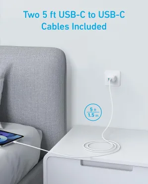 Củ Sạc Anker 312 1C1A 20W (with USB-C Cable) Trắng (White) B2B_B2348 4